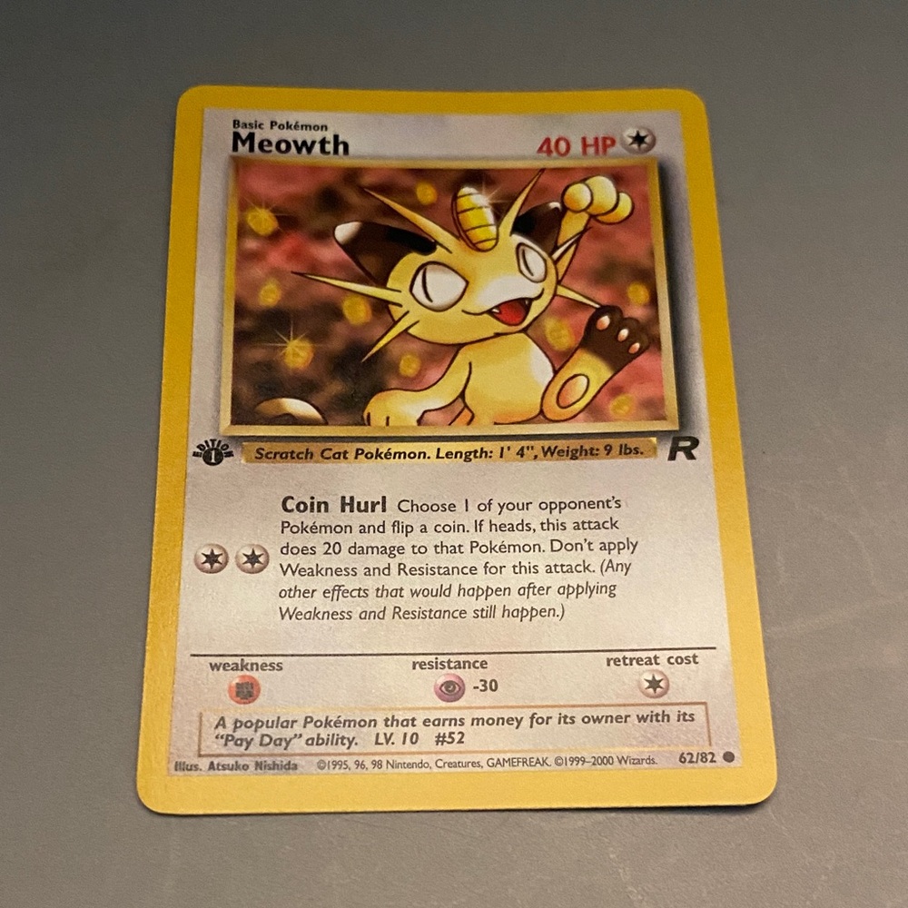Pokémon Team Rocket 1st Edition Regular Meowth 62/82